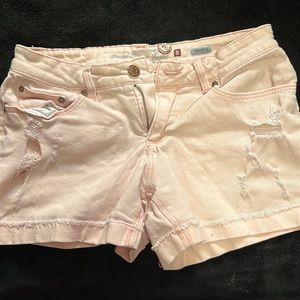 Pink jean shorts size 8 good condition